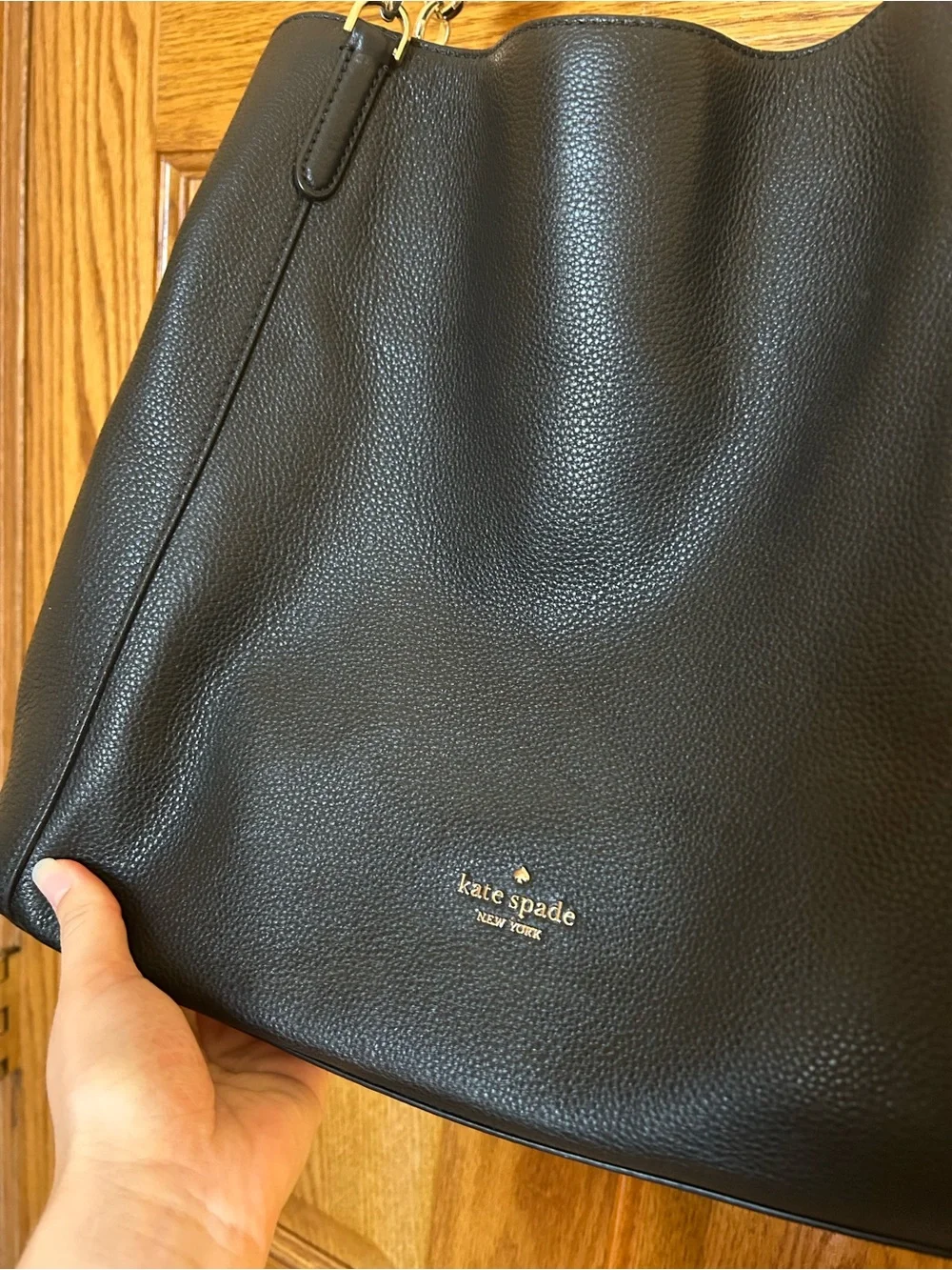 kate spade Black Pebbled Leather Shoulder Tote